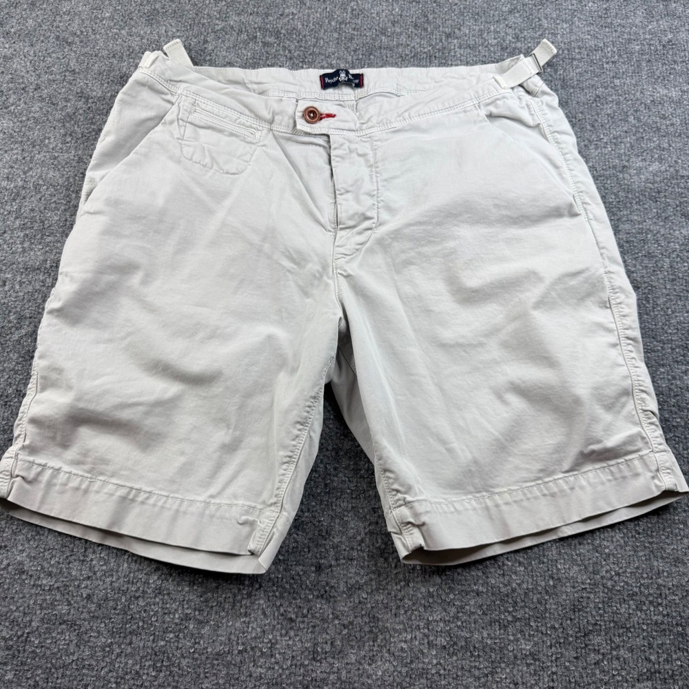 Psycho Bunny Classic Chino Shorts Mens 35 Beige Side Cinch Embroidered Logo